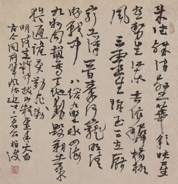 自作诗《题曾来德》一首55cm×49cm来德殊涧壑,华彩映星空。势岂江东去,依稀杨柳风。三灵生珠玉,三立厌穷工。汉晋秦何宠,明清游戏中。八纮九野水,四海九州同。韵尊天地动,毁塑气犹通。诡异勤飞动,明清意料中。拔山精灵手,太白古今同。前辈风流近,卿卿一名公。.JPG