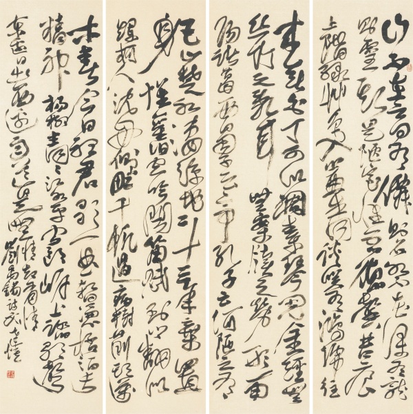 刘禹锡诗文·草书四条屏137cm×34cm×4.JPG