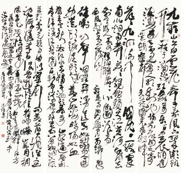 毛泽东诗词数首·草书四条屏137cm×34cm×4.JPG